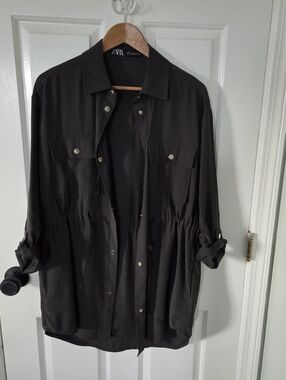 Button Down Drawstring Top/Jacket